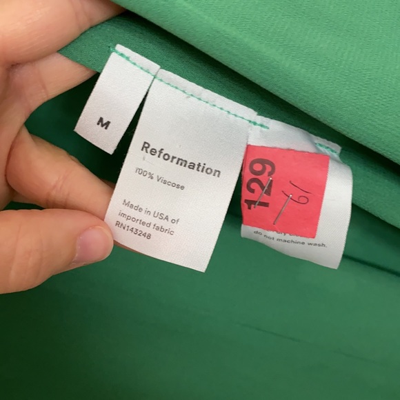 NWOT Reformation Green Garnet Mini Dress - Picture 13 of 15